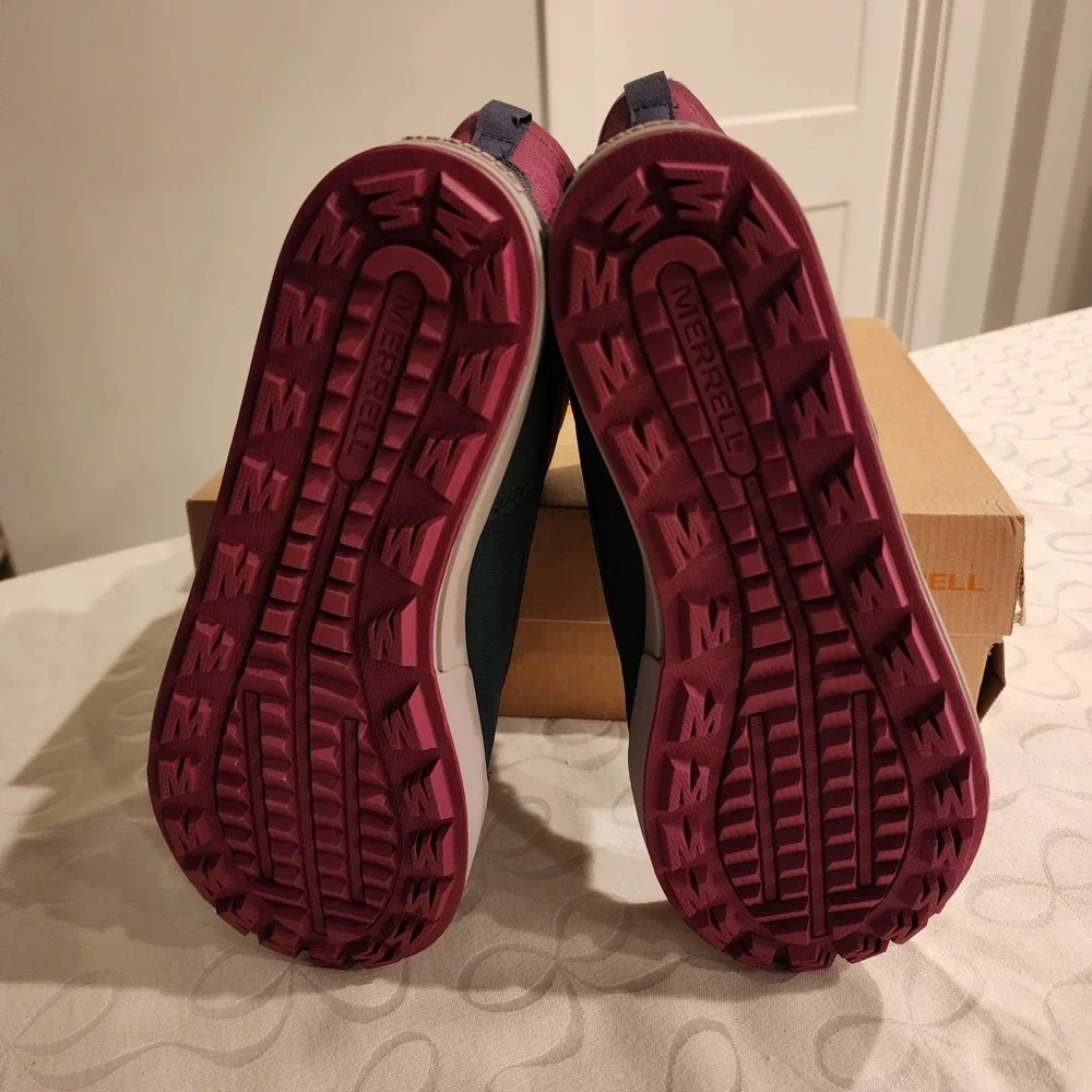 Merrell Snow Storm Waterproof Boots‎ Girls 6 Medium Berry Navy Winter Insulated